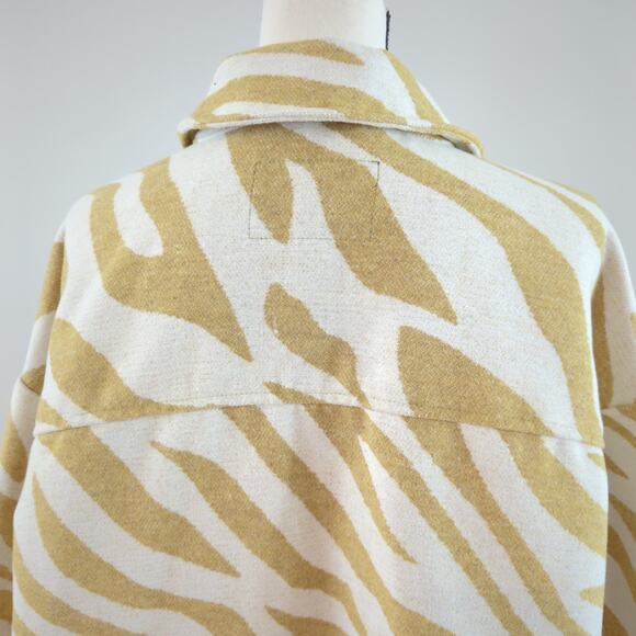 Scoop NYC Gold White Zebra Print Wool Blend Shacket Size XL - Picture 7 of 12